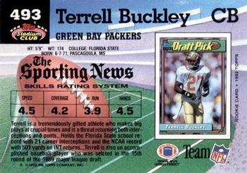 1992 Stadium Club #493 Terrell Buckley Back