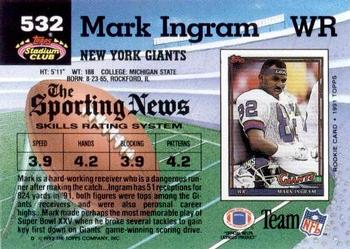 1992 Stadium Club #532 Mark Ingram Back