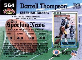 1992 Stadium Club #564 Darrell Thompson Back