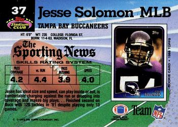1992 Stadium Club #37 Jesse Solomon Back