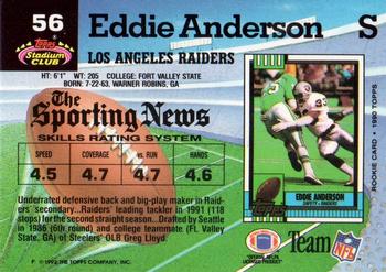 1992 Stadium Club #56 Eddie Anderson Back