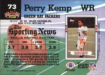 1992 Stadium Club #73 Perry Kemp Back