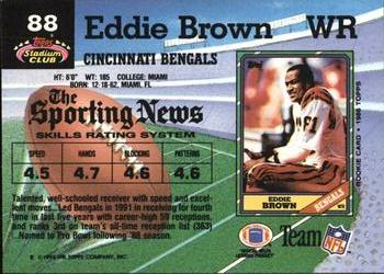 1992 Stadium Club #88 Eddie Brown Back