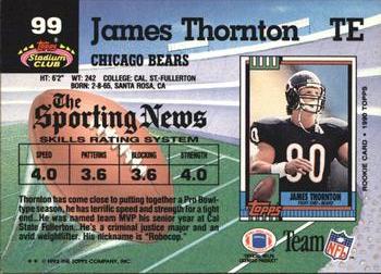 1992 Stadium Club #99 James Thornton Back
