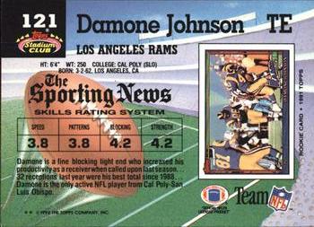 1992 Stadium Club #121 Damone Johnson Back