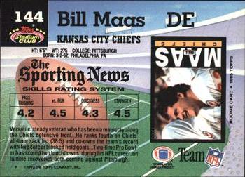 1992 Stadium Club #144 Bill Maas Back