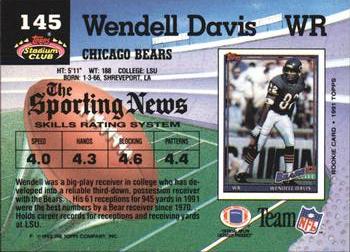 1992 Stadium Club #145 Wendell Davis Back