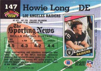 1992 Stadium Club #147 Howie Long Back