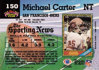 1992 Stadium Club #150 Michael Carter Back