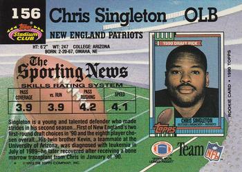 1992 Stadium Club #156 Chris Singleton Back