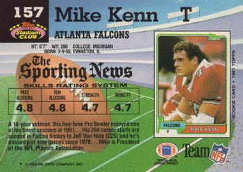 1992 Stadium Club #157 Mike Kenn Back