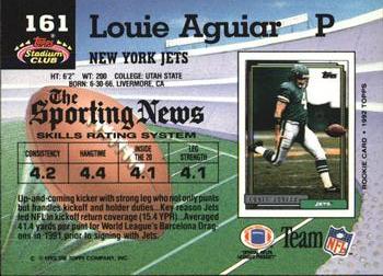 1992 Stadium Club #161 Louie Aguiar Back