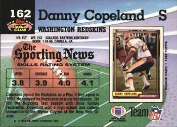 1992 Stadium Club #162 Danny Copeland Back