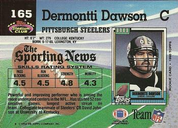 1992 Stadium Club #165 Dermontti Dawson Back