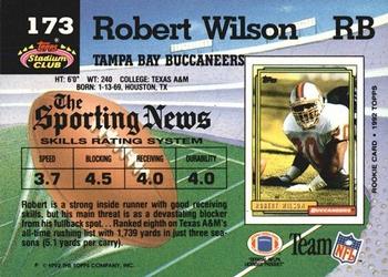 1992 Stadium Club #173 Robert Wilson Back