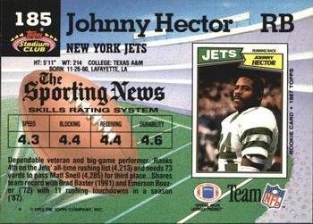 1992 Stadium Club #185 Johnny Hector Back