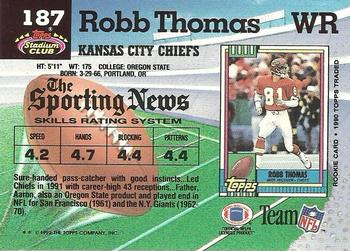 1992 Stadium Club #187 Robb Thomas Back