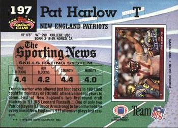 1992 Stadium Club #197 Pat Harlow Back