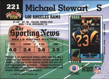 1992 Stadium Club #221 Michael Stewart Back