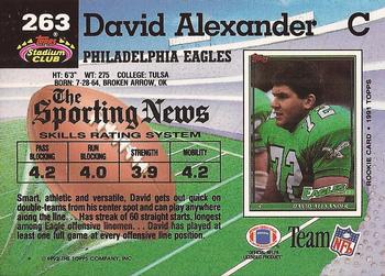 1992 Stadium Club #263 David Alexander Back
