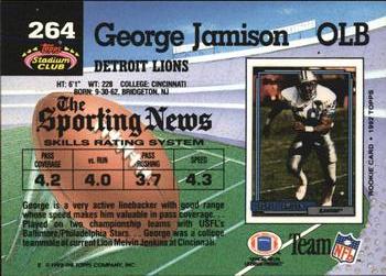 1992 Stadium Club #264 George Jamison Back