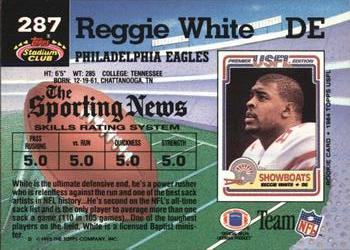 1992 Stadium Club #287 Reggie White Back