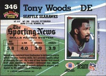 1992 Stadium Club #346 Tony Woods Back