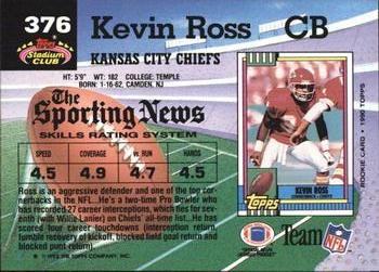 1992 Stadium Club #376 Kevin Ross Back