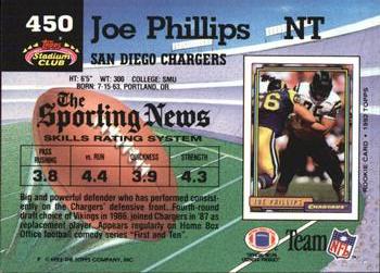 1992 Stadium Club #450 Joe Phillips Back