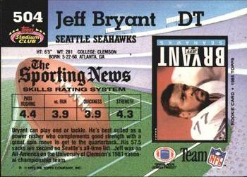 1992 Stadium Club #504 Jeff Bryant Back