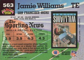 1992 Stadium Club #563 Jamie Williams Back