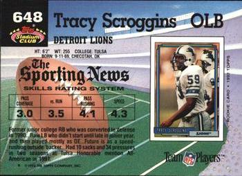 1992 Stadium Club #648 Tracy Scroggins Back