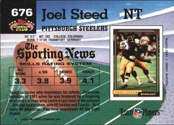 1992 Stadium Club #676 Joel Steed Back