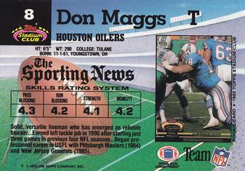 1992 Stadium Club #8 Don Maggs Back