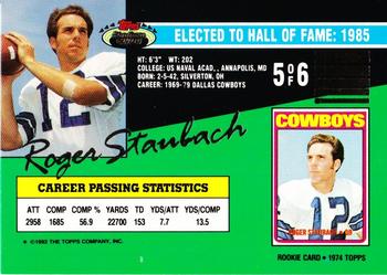 1992 Stadium Club - QB Football Legends #5 Roger Staubach Back