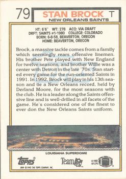 1992 Topps #79 Stan Brock Back