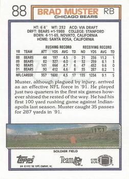 1992 Topps #88 Brad Muster Back