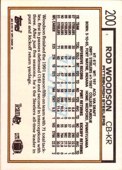 1992 Topps #200 Rod Woodson Back
