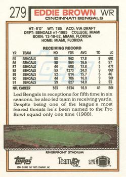 1992 Topps #279 Eddie Brown Back