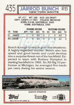1992 Topps #435 Jarrod Bunch Back