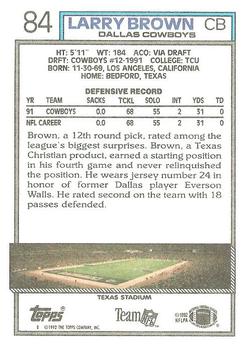 1992 Topps #84 Larry Brown Back