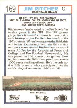 1992 Topps #169 Jim Ritcher Back