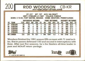 1992 Topps #200 Rod Woodson Back