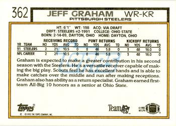 1992 Topps #362 Jeff Graham Back