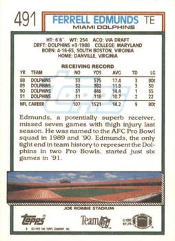 1992 Topps #491 Ferrell Edmunds Back