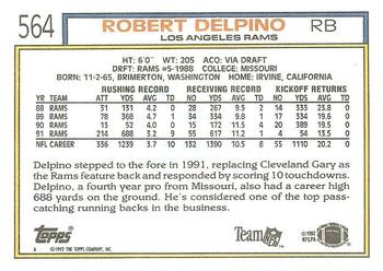 1992 Topps #564 Robert Delpino Back