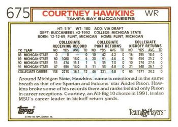 1992 Topps #675 Courtney Hawkins Back