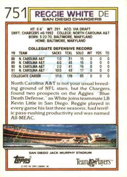 1992 Topps #751 Reggie White Back