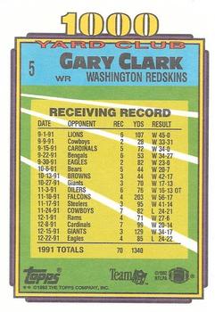 1992 Topps - 1000 Yard Club #5 Gary Clark Back
