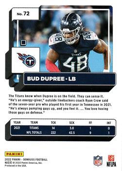 2022 Donruss #72 Bud Dupree Back